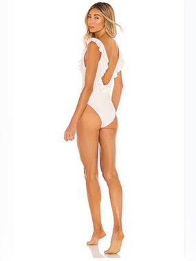 Eberjey White Ruffle One-Piece Swimsuit